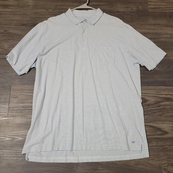 Peter Millar Mens Seaside Summer Striped Short Sleeve Shirt XL Pocket - Picture 1 of 5
